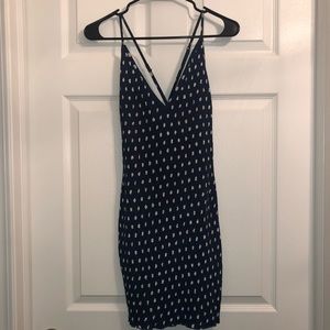 Criss Cross Polka Dotted Bodycon Dress